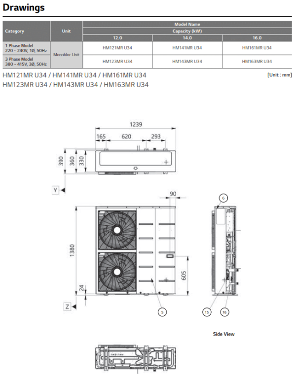 LG HM143MR-U34 Therma-V 14kW R32 Monoblock S heat pump, 380V ISDE subsidie € 3.750,- incl. LG Benelux Garantie - Afbeelding 5