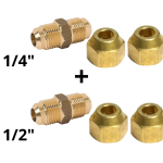 koelleiding flare koppeling set recht 1/4" x 3/8"