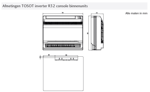 TOSOT WTS-12R-I R32 Console 3,5 kW binnenunit (Standaard Wifi) - Afbeelding 4