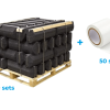 aktie pallet montage blokken a 40 sets + universeel tape wit a 50 stuks