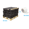 aktie pallet montage blokken a 40 sets + universeel tape wit a 50 stuks