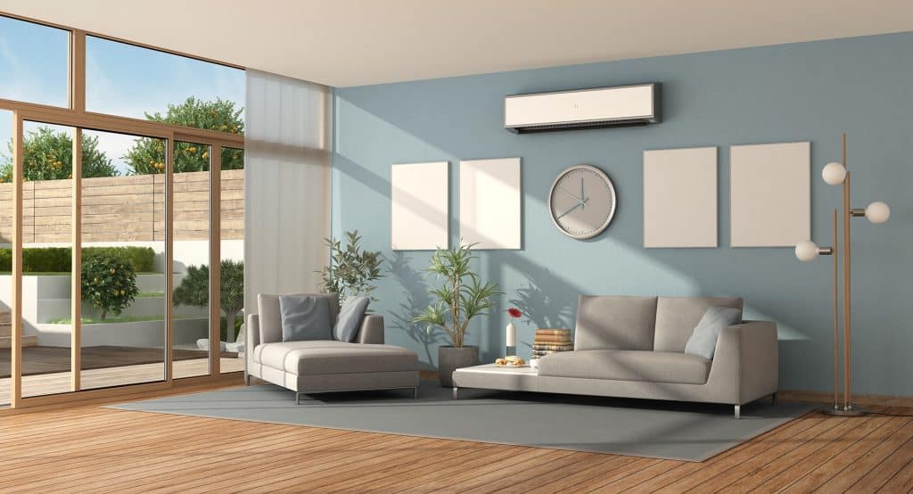 Woonkamer met airco